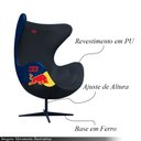 Ver imagem 3 de Poltrona Decorativa Egg Chair Rb Nº33 C/regulagem de Altura Azul/preto G53 - Gran Belo