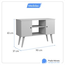 Rack para Tv até 50 Polegadas Viena com Nichos e Portas:branco - 6