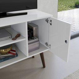 Rack para Tv até 50 Polegadas Viena com Nichos e Portas:branco - 4