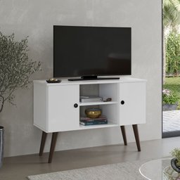 Rack para Tv até 50 Polegadas Viena com Nichos e Portas:branco - 2