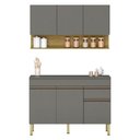 Ver imagem 1 de Cozinha Modulada Line Composição 6 Gris Freijó - Kits Paraná