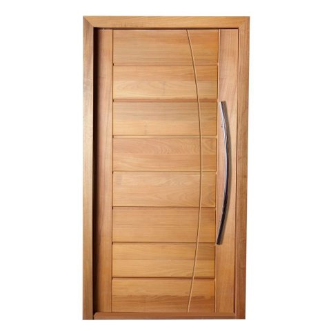 Porta Pivotante Madeira Maciça Tauari (a) 214x118 (l) Batente 14 Cm Fechadura e Puxador Incluso.
