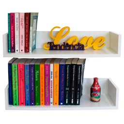 Kit 2 Prateleiras para Livros 50x20x11,5cm - 2