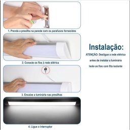 Luminária Linear 60cm Led 18w Sobrepor Slim Retangular Preto 6500k Bivolt - 4