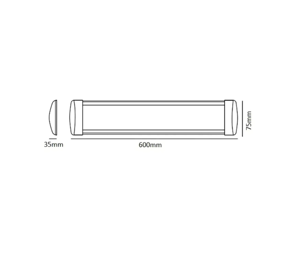 Luminária Linear 60cm Led 18w Sobrepor Slim Retangular Preto 6500k Bivolt - 7