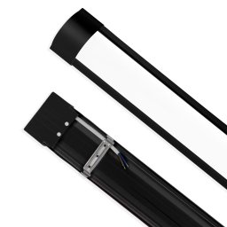 Luminária Linear 60cm Led 18w Sobrepor Slim Retangular Preto 6500k Bivolt - 2