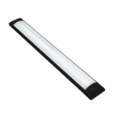 Luminária Linear 60cm Led 18w Sobrepor Slim Retangular Preto 6500k Bivolt
