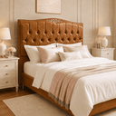 Ver imagem 1 de Cabeceira Cama Casal King Greta 195cm Estofada Corino Modena Design Clássico