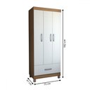 Ver imagem 4 de Guarda-roupa Solteiro Poseidon 3 Portas 1 Gaveta Cinamomo/off White - Panorama Móveis