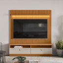 Ver imagem 2 de Rack com Painel Ripado para TV 75 Pol. 180cm Golden L06 Nature/Off White - Mpozenato