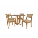 Ver imagem 2 de Conjunto Sala de Jantar Elma Premium Madeira Maciça C/ Tampo Madeirado C/ Vidro 120x80cm e 4