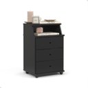 Ver imagem 1 de Mesa de Cabeceira Retrô 3 Gavetas - Mod.3004 Cor:preto