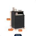 Ver imagem 7 de Mesa de Cabeceira Retrô 3 Gavetas - Mod.3004 Cor:preto