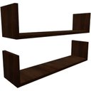 Ver imagem 3 de Kit 2 Prateleira Nicho U 40X15X10P Marrom MDF Dvd Livros Jogo