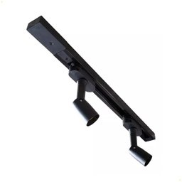 Trilho Eletrificado 50 Cm + 2 Spots Soquete E27 Bivolt Preto - 2