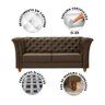 Sofá Para Barbearia 3 Lugares 2,20M Chesterfield Sued Marrom Shop JM - 2