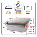 Ver imagem 3 de Conjunto Box Baú Casal Oxford Branco 138x188x74 Espuma D33