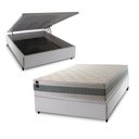 Ver imagem 1 de Conjunto Box Baú Casal Oxford Branco 138x188x74 Espuma D33