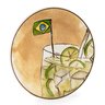 Kit 2 petisqueiras de vidro caipirinha bandeira prato 18 cm - 6
