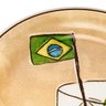 Kit 2 petisqueiras de vidro caipirinha bandeira prato 18 cm - 9