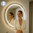 Ver imagem 6 de Espelho 4mm Led 80 Cm Luz 3 Tons Botão Touch Luz Ajustável Redondo Penteadeira Camarim