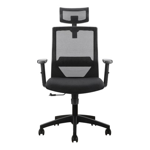 Kit 2 Cadeiras Office Chicago com Encosto Sistema Relax e Tela Mesh Preta - Rivatti