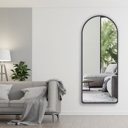 Espelho Grande Corpo Inteiro Oval Base Reta com Moldura em Metal Industrial 150 X 40 Cm - 2