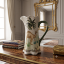 Ver imagem 3 de Jarro Decorativo Cerâmica Craquelada Pintado À Mão Camelo Palmeira 29cm Columbus Gold