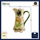 Ver imagem 2 de Jarro Decorativo Cerâmica Craquelada Pintado À Mão Camelo Palmeira 29cm Columbus Gold
