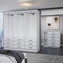 Ver imagem 5 de Guarda-roupa Casal Grace 6 Portas 9 Gavetas com Cômoda 1 Porta 5 Gavetas Branco - Panorama Móveis