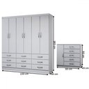 Ver imagem 4 de Guarda-roupa Casal Grace 6 Portas 9 Gavetas com Cômoda 1 Porta 5 Gavetas Branco - Panorama Móveis