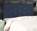 Ver imagem 3 de Cabeceira Estofada Box Casal Encosto para Cama T Cross 144x126 Azul Marinho