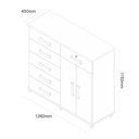 Ver imagem 4 de Cômoda 2 Portas 6 Gavetas Platina Lukaliam Móveis