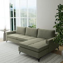 Ver imagem 2 de Sofá 3 Lugares Living Fixo Viena com Chaise 2,40m em Linho:verde