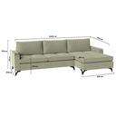 Ver imagem 5 de Sofá 3 Lugares Living Fixo Viena com Chaise 2,40m em Linho:verde