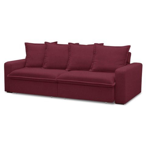 Sofá Retrátil Reclinável 3 Lugares 195cm Roma F05 Veludo Bordô Mpozenato