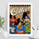 Ver imagem 2 de Quadro Decorativo Café Super heróis 24x18cm - com Vidro:madeira Branca