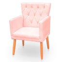 Ver imagem 5 de Kit Poltrona Capitonê Clássica Confortável para Sala e Quarto Ana Suede