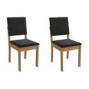 Ver imagem 1 de Cadeira Sala de Jantar Luna 2cad160 Madeirado Kit 2 Un Canela/suede Preto - Kappesberg