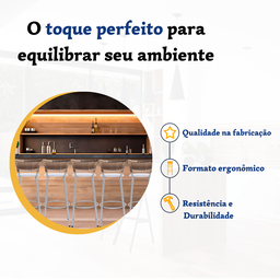 Kit 5 Banqueta Bistro para Cozinha Junco Cappuccino Àrea Gourmet Balcão Bancada bares Churrasqueira - 3