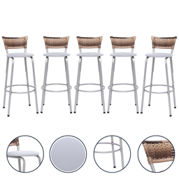 Kit 5 Banqueta Bistro para Cozinha Junco Cappuccino Àrea Gourmet Balcão Bancada bares Churrasqueira - 1