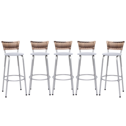 Kit 5 Banqueta Bistro para Cozinha Junco Cappuccino Àrea Gourmet Balcão Bancada bares Churrasqueira