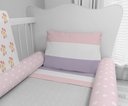 Ver imagem 1 de Kit Berço Enxoval de Bebê Floral Delicado Lilás - Kt586