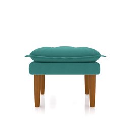 Poltrona de Amamentação Quarto Infantil com Puff Kate Pés Palito Suede Azul Turquesa + Binde Amofada - 10
