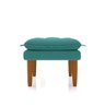 Poltrona de Amamentação Quarto Infantil com Puff Kate Pés Palito Suede Azul Turquesa + Binde Amofada - 10