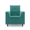 Poltrona de Amamentação Quarto Infantil com Puff Kate Pés Palito Suede Azul Turquesa + Binde Amofada - 6