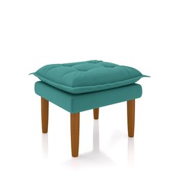 Poltrona de Amamentação Quarto Infantil com Puff Kate Pés Palito Suede Azul Turquesa + Binde Amofada - 9