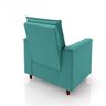 Poltrona de Amamentação Quarto Infantil com Puff Kate Pés Palito Suede Azul Turquesa + Binde Amofada - 8