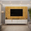 Ver imagem 1 de Bancada e Painel para Tv 75" Celine Bali Cedro Dj Móveis