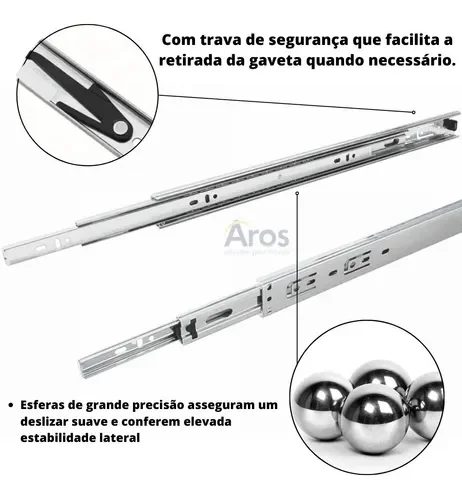 Ver mais imagens de Corrediça Telescópica Larga 500 Mm Zinco Branco Caixa C/15 Jg